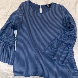 Express blue striped blouse